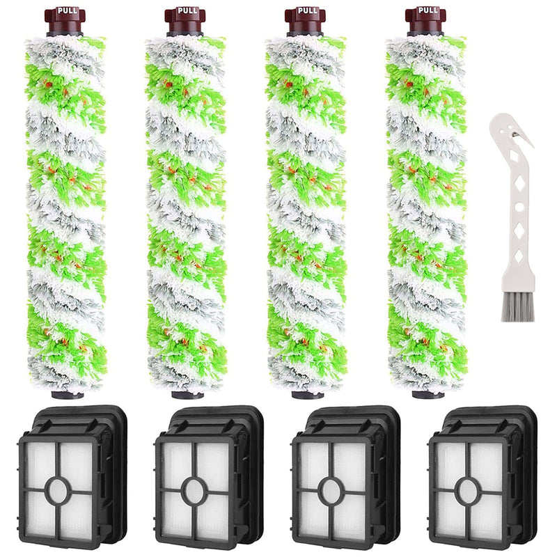 8 Pack Replacement Parts for Bissell CrossWave Pet Pro 2306A & CrossWave 1785 Series 3888A Vacuum Cleaner, 4 Pack 2460 Brush Rolls, 4 Pack 1866 Filters, Compare to Part 1613568&161-3568, 1608684