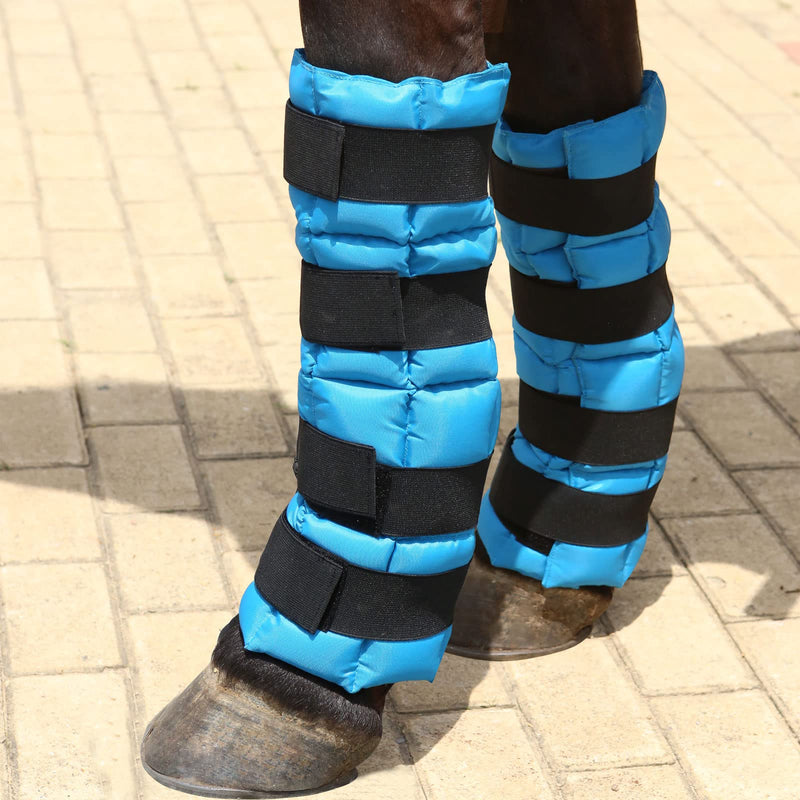 Harrison Howard Ice Boot for Horse Cool Gel Pack Leg Wrap for Treating Full Leg, Knee, Hock Injuries Reusable Ice Cooling Therapy, Universal Size Blue