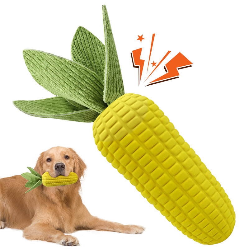 Dog Toys for Aggressive Chewers, Indestructible Tough Dog Toys for Large Dogs, Durable Squeaky Dog Chew Toys for Small Medium Dog Teeth Cleaning with Natural Rubber Yellow - PawsPlanet Australia