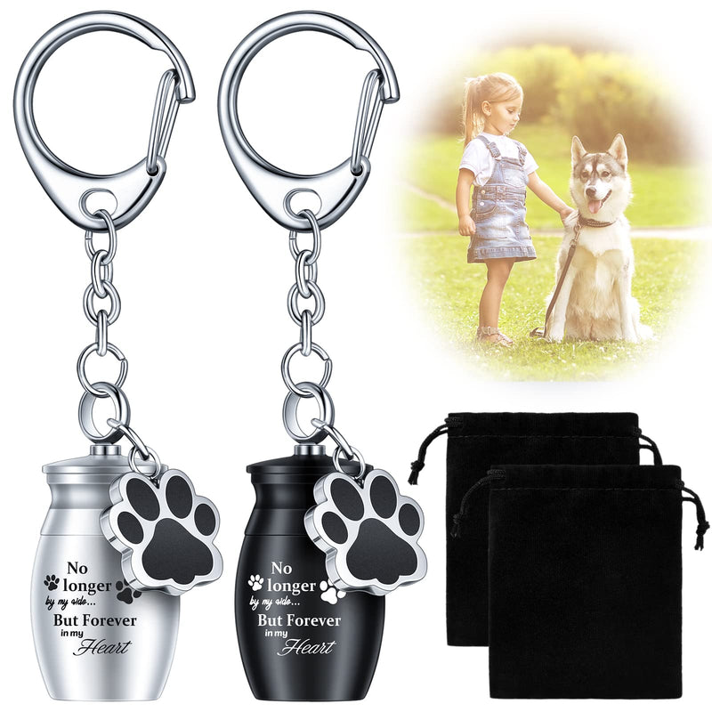 Tudomro 2 Pcs Pet Urns Keychain for Dog Cat Ashes with Storage Bags Small Pet Cremation Keepsake Pend Paw Print Memorial Urn Fresh Style - PawsPlanet Australia