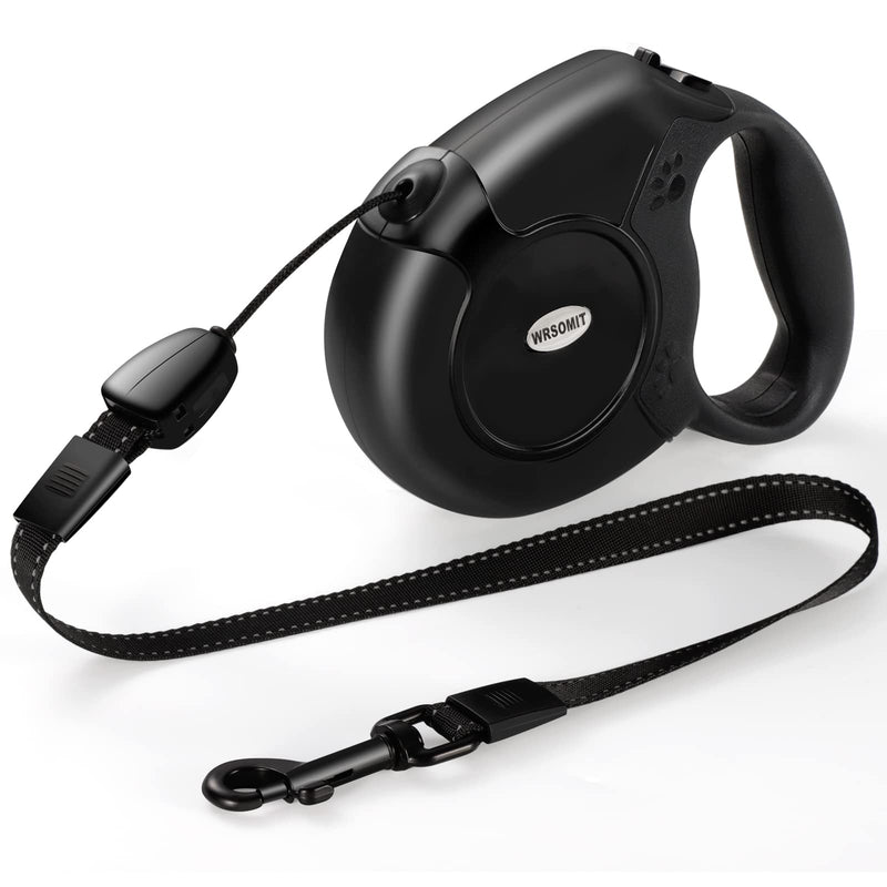 Retractable Dog Leash, 26 Ft Heavy Duty Pet Walking Leash for Small Medium Large Dogs up to 110lbs, Anti-Slip Handle, 360 ° No Tangle, Nylon Tape, One-Handed Brake Black - PawsPlanet Australia