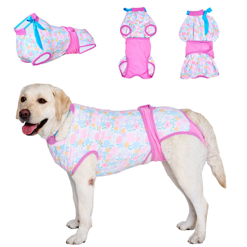 LovinPet Spay Suit for Female Dog: Surgical Suit for Male Dogs Female & Male Anti-Licking Protection Full Body Coverage for Anti-Shedding XL Pink - PawsPlanet Australia