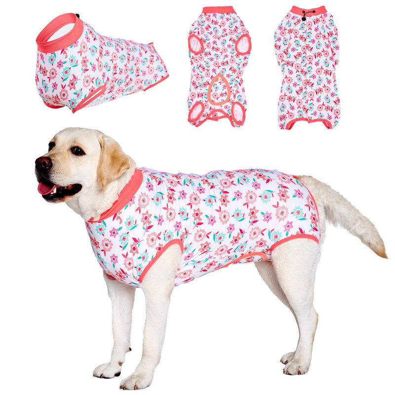 LovinPet Dog Surgery Recovery Suit - Onesie for Dogs After Surgery Female & Male Anti-Licking Protection Full Body Coverage for Anti-Shedding Medium Pink/red - PawsPlanet Australia