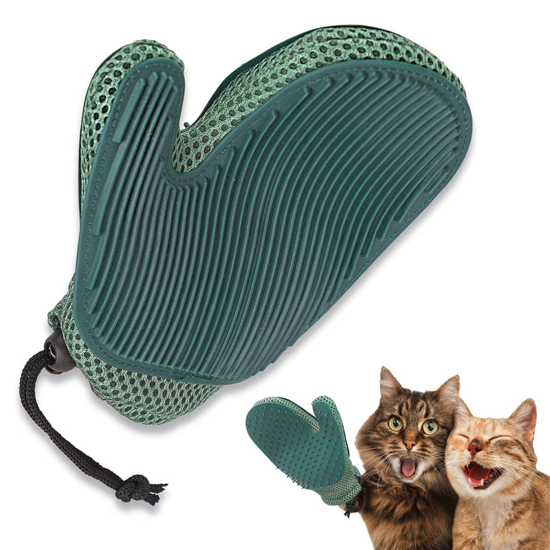 2 in 1 Cat Fur Glove & Pet Hair Remover Glove, Dog Grooming Glove Brush for Shedding, Massage, Efficient Pet Hair Remover Mitt for Cleaner Couch, Carpet [Blue/Single] - PawsPlanet Australia