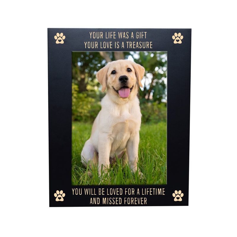 Pet Memorial Engraved Photo Frame, Pet Loss Gifts, Cat Loss Gift, Dog Loss Gift, Pet Bereavement Gift, Pet Sympathy Gift, Pet Loss Frame, Your Life Was a Gift, Your Love is a Treasure Life was a gift - 5x7 - Portrait - PawsPlanet Australia