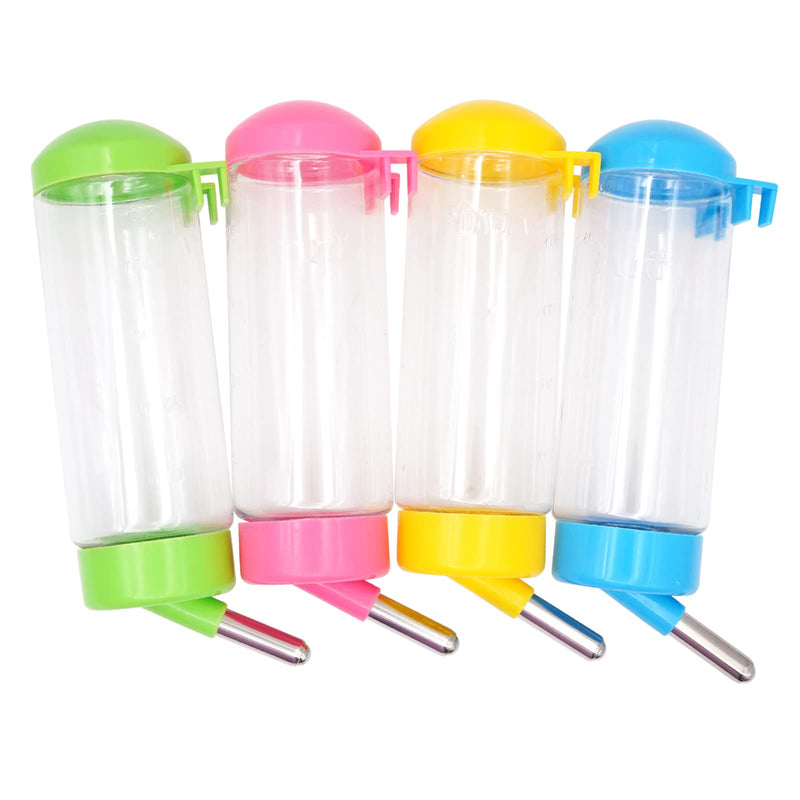 Rabbit Water Bottle No Drip, 4 Pieces 500ml Guinea Pig Water Bowl No Drip Small Animal Water Bottle for Rabbit, Chinchilla, Ferret, Guinea Pigs, Squirrel, Hedgehog, Ship by Random Color - PawsPlanet Australia