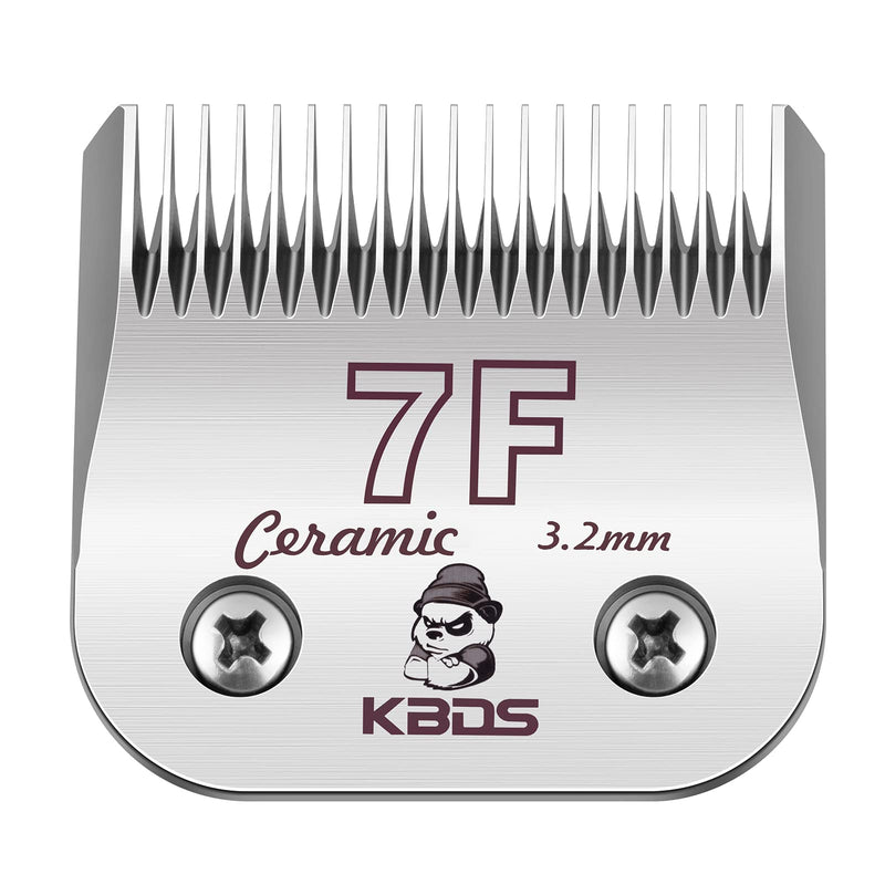 Detachable Ceramic Pet Clipper Blades,Size-7F,Compatible with Most Andis,Oster,Wahl A5 Clippers,Made of Ceramic Blade Cutter and Carbon Steel Blade,1/8'' Inch 3.2mm Cut Length, 7F Blade 7F:1/8"(3.2mm) - PawsPlanet Australia