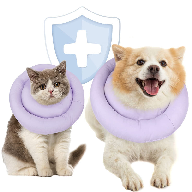 AOFITEE Dog Cone Collar Soft, Protective Dog Recovery Collar Pet Neck Donut E-Collar After Surgery, Comfy Water-Resistant Adjustable Elizabethan Collar for Cats Small Medium Dogs, Anti Licking Purple