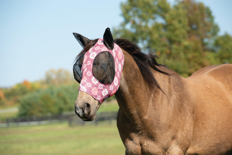 Weaver Leather Covered Ear Lycra Fly Mask, Large, Plaid Aztec, 37400-60-249 - PawsPlanet Australia