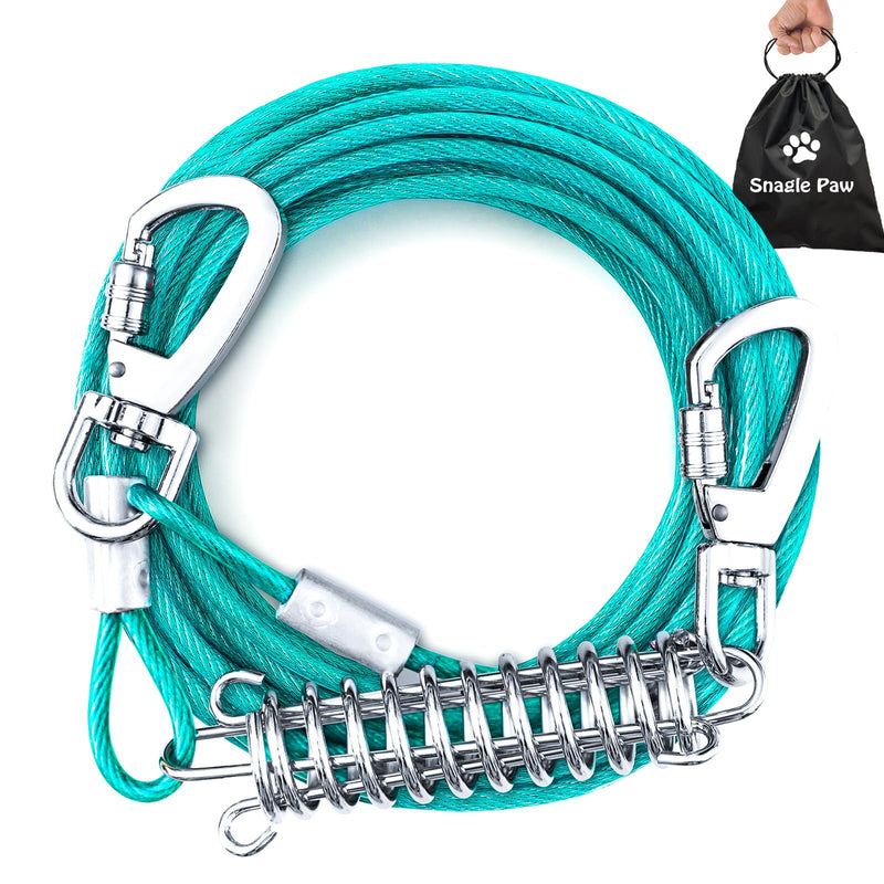 Tie Out Cable for Dogs, 50FT Dog Leads for Yard Chew Proof, Heavy Duty Dog Tie Out Cable for Large Dogs Up to 125lbs, Durable Dog Runner for Yard or Camping 125lbs / 50ft Ice Blue - PawsPlanet Australia