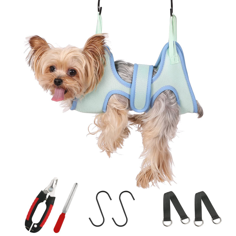 Guzekier Pet Dog Grooming Hammock Harness for Cats & Dogs, Dog Sling for Grooming, Dog Hammock Restraint Bag with Nail Clippers/Trimmer, Nail File, Pet Comb,Ear/Eye Care - PawsPlanet Australia