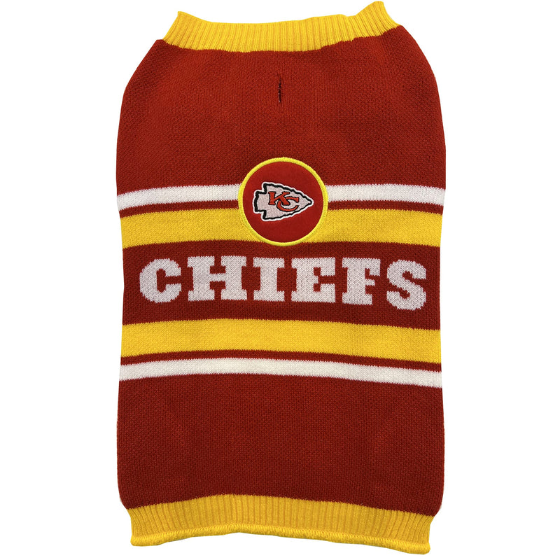 Pets First NFL Kansas City Chiefs Dog Sweater, Size Medium. Warm and Cozy Knit Pet Sweater with NFL Team Logo, Best Puppy Sweater for Large and Small Dogs, Team Color (KCC-4179-MD) - PawsPlanet Australia