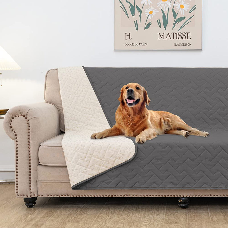fuguitex Waterproof Dog Bed Cover Couch Cover for Pet Anti-Slip Cat Mat Pet Pad Blanket for Sofa Chair Recliner Bed Furniture Protrctor Dark Grey 50x80 Inch (Pack of 1) - PawsPlanet Australia