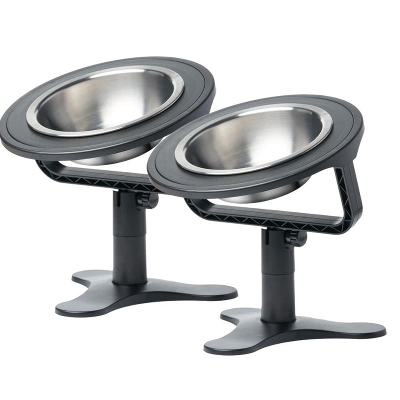 Adjustable Raised Cat Food Bowl, Tilted Elevated Bowl (2-Pack, Black) 2-Pack - PawsPlanet Australia