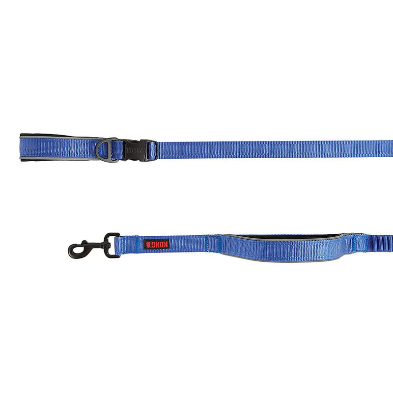 KONG Reflective Shock Absorbing Hands-Free Bungee Dog Leash 6' (Blue) - PawsPlanet Australia