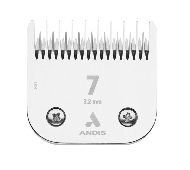 Andis 72610 Ultra Edge Dog Clipper Blade – Made from High-Carbon Steel with Extended Edge Life, Includes Size-7 Skip Tooth, Harder Cutting Surface with Sharp Edge - 1/8-Inch Cut Length, Chrome - PawsPlanet Australia