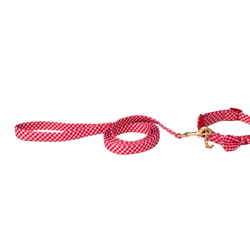 Dolly Doggy Parton Dog Harnesses and Leash/Collar Set Collection, Red Gingham Collar Leash Set, Medium - PawsPlanet Australia