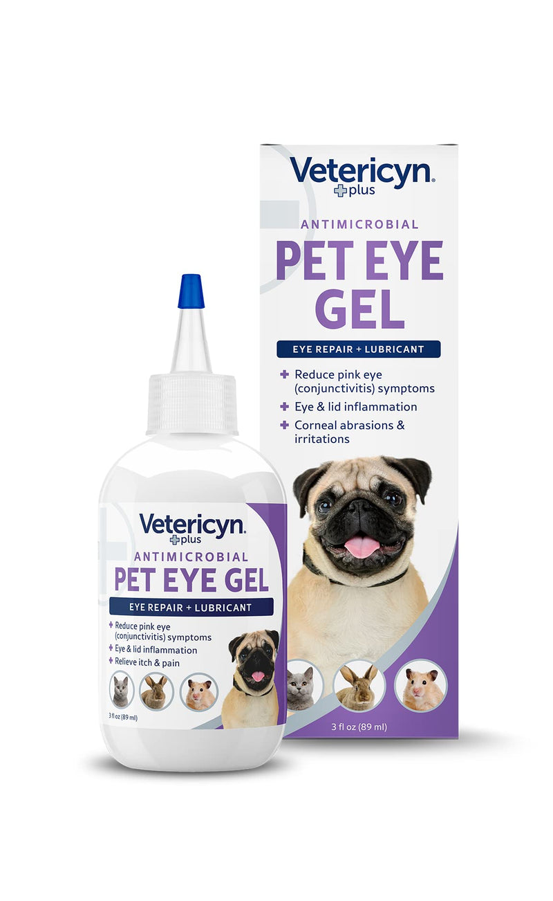 Vetericyn Plus Pet Eye Gel | Dog and Cat Eye Ointment Alternative to Lubricate and Relieve Eye Irritations and Abrasions, Reduce Symptoms of Pink Eye in Dogs and Cats. 3 ounces - PawsPlanet Australia