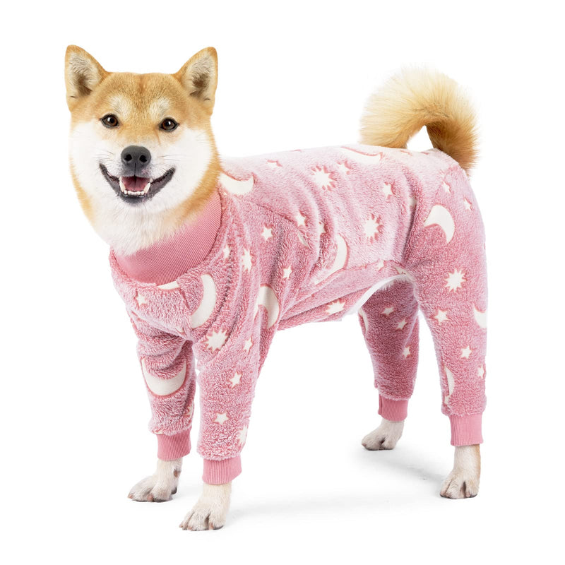 Winter Pajamas for Dogs Anti Hair Shedding Suit Dog Jumpsuit Prevnet Shedding Hair Glow in The Dark (Pink, XXL) pink - PawsPlanet Australia