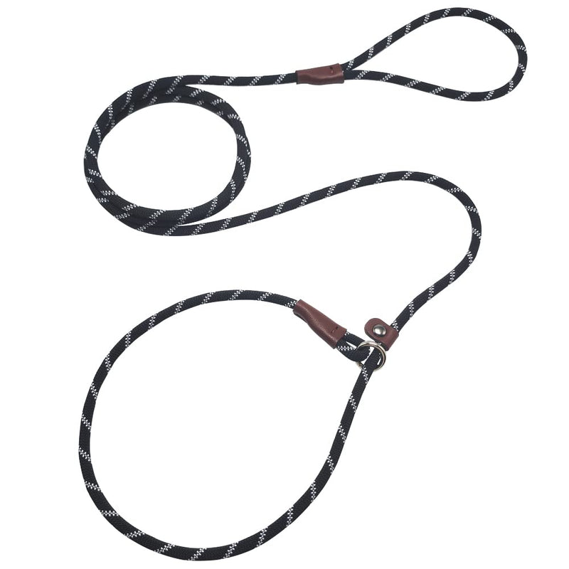 7 FT Slip Lead Dog Leash for Small Dogs, No Pull Puppy Training Lead, Lightweight Sturdy Pet Slip Rope Leash, Black 1/4'' x 7 FT - PawsPlanet Australia