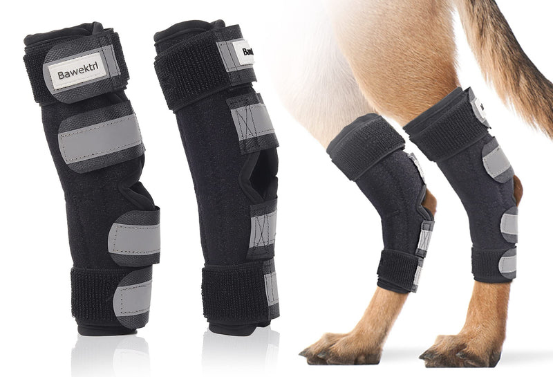 Dog Leg Braces for Back Legs,ACL Brace for Large Dogs Rear Legs, Joint Compression Warps Support for Hind Leg with Injury Sprain, Wound Care and Loss of Stability from Arthritis (1 Pair) Large（1Pair） - PawsPlanet Australia
