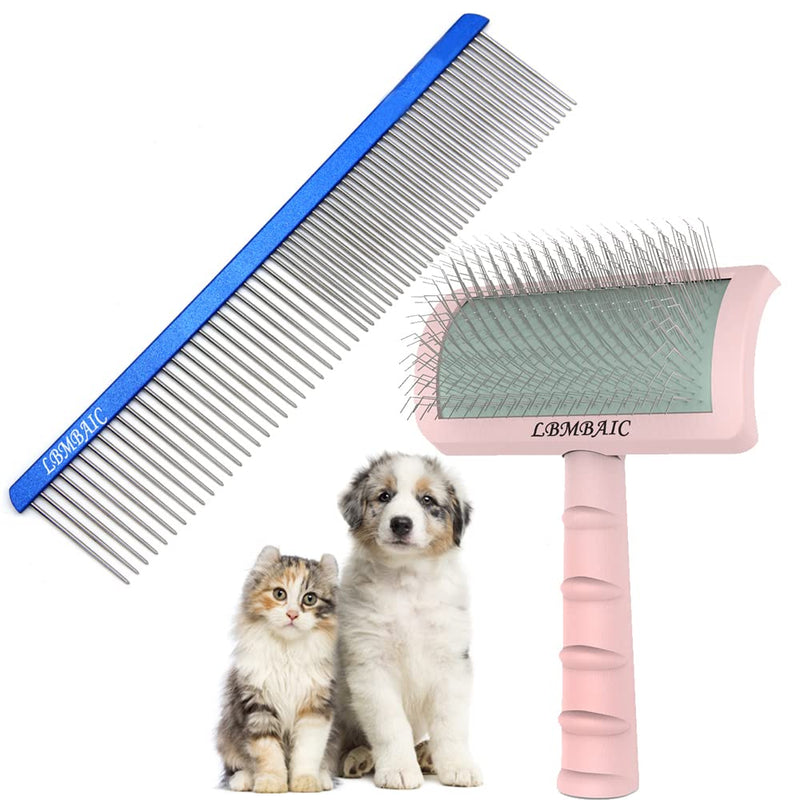 Slicker Brush For Dogs Fluffy and Shedding with 7.5inches Wide Grooming Metal Comb - PawsPlanet Australia