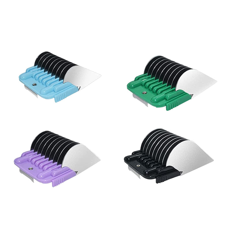 Professional Animal Stainless Steel 4 Color Guide Comb Set Compatible with andis Oster A5 wahl km10 10#/15#/30# Detachable Blade，Cutting Length 19mm-32mm - PawsPlanet Australia