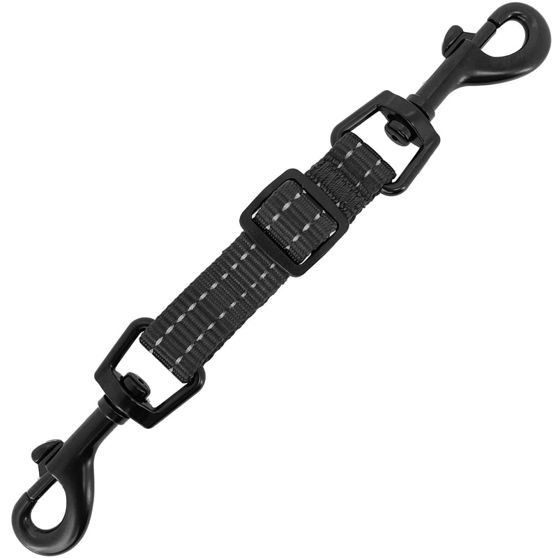 Best Pet Supplies Voyager Dog Collar Safety Clip with Dual Clasps, Collars and No Pull Harness Connectors, Training for Walking, Running, and Hiking, Safety Clip - Black - PawsPlanet Australia