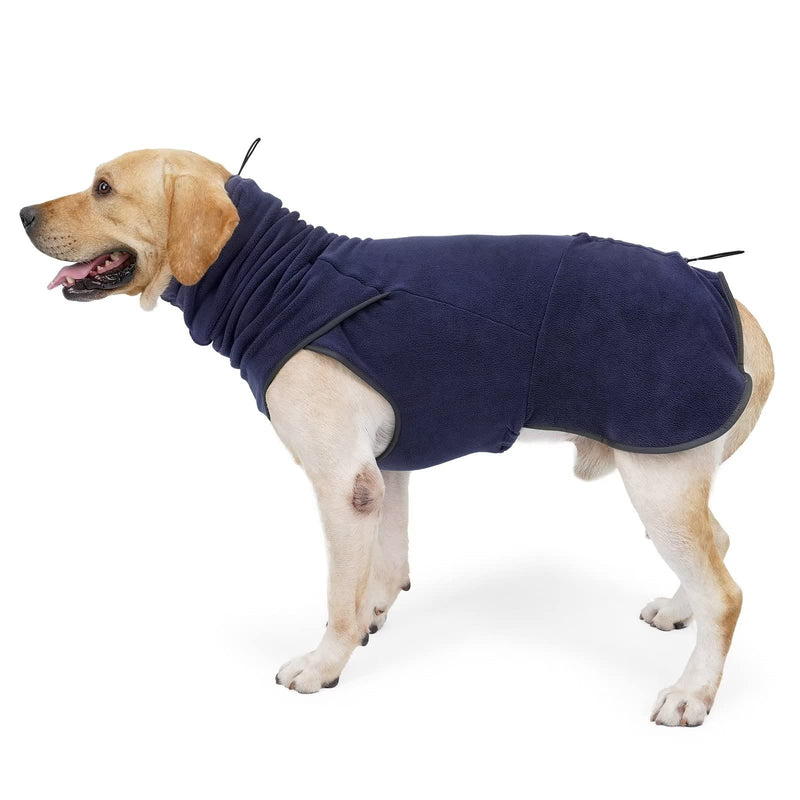HEYWEAN Dog Fleece Sweaters Sleeveless and Pullover Design Sweatshirt Vest for Dog Small Medium Large XX-Large DarkBlue - PawsPlanet Australia