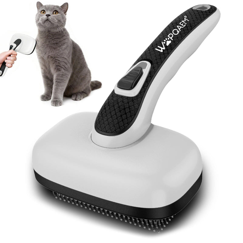 Cat Brushes for Indoor Cats,Skin Friendly Cat Brush for Shedding & Grooming Brush for Long or Short Haired Cats, Easy Clean Retractable Bristles, Grey Grey 1 PCS - PawsPlanet Australia