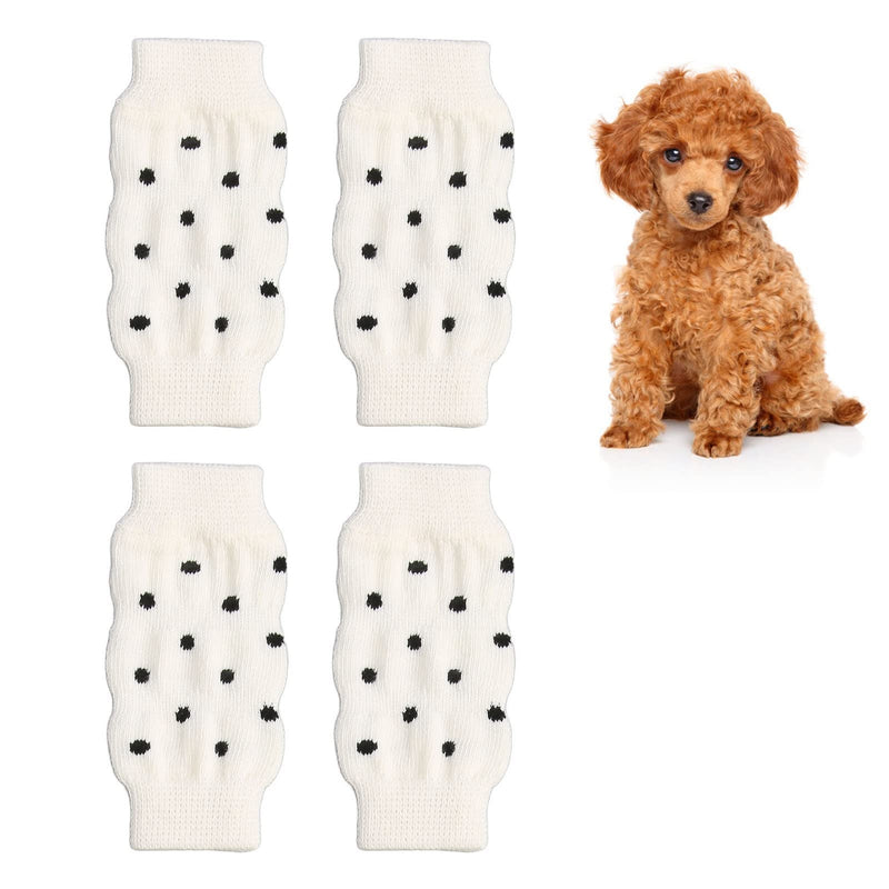 4Pcs Dog Leg Warmers Knitted, Winter Warm Socks Knitted Dog Leg Hock Protector Pet Elbow Protective Sleeve for Cold Weather M Medium - PawsPlanet Australia