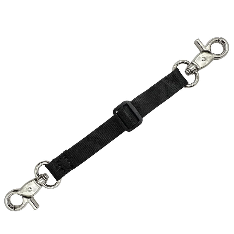 Adjustable Backup Safety Clip for Small Dogs, Double Ended Gentle Slip Collar Clip for Dog Harness Leash 7"-9.5" Black - PawsPlanet Australia