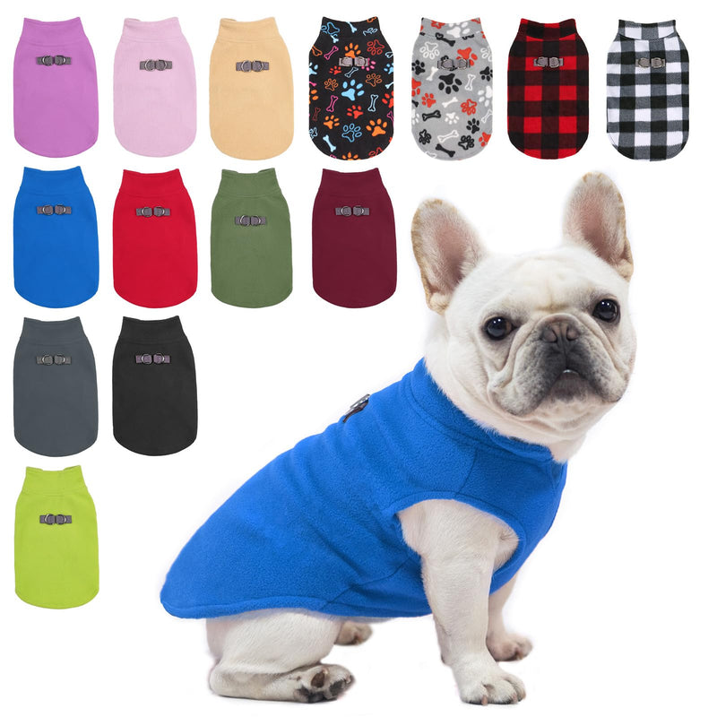 BEAUTYZOO Dog Fleece Vest Sweater Winter Jacket for Small and Medium Dogs with D-Ring Leash Cold Weather Coat Hoodie for XS S M Dogs Boy or Girls X-Small NAVY BLUE - PawsPlanet Australia