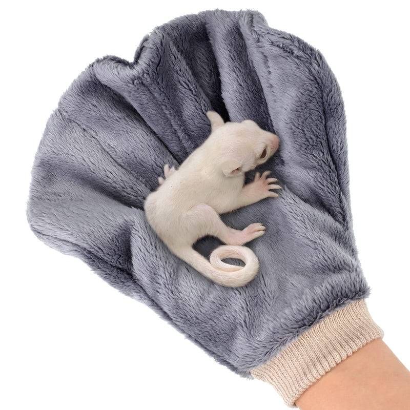 2 Pcs Sugar Glider Bonding Mitt, Calming Sleeping Glove, Bite Proof Animal Handling Gloves, Hedgehog Accessories Calming Glove for Train Your Sugar Glider Small Animals Hamster Rats Pet (Gray) Gray - PawsPlanet Australia