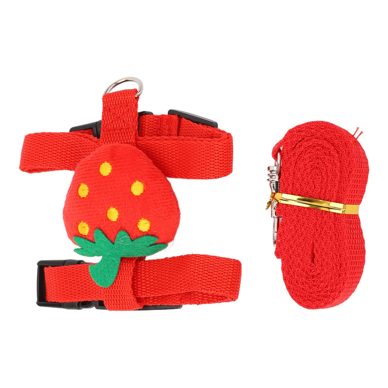 Bunny Rabbit Harness and Leash Set, Cute Strawberry Vest Harness Leash for Bunny Kitten Puppy, Small Pets S - PawsPlanet Australia