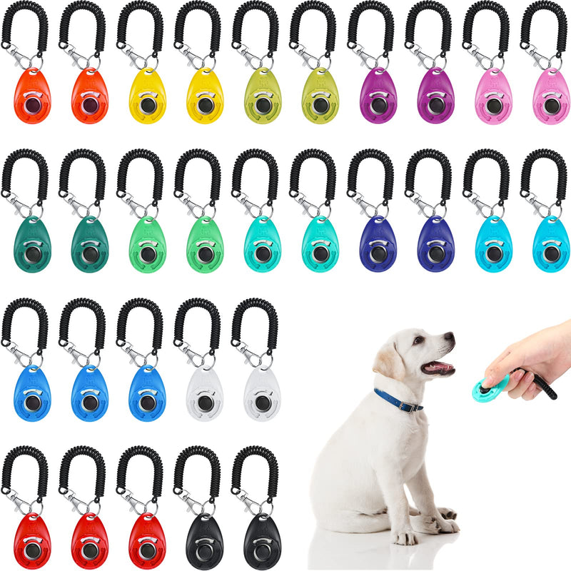 30 Pcs Dog Training Clicker Pet Training Clicker with Wrist Strap Dog Clicker Cat Clicker Pet Clicker Bird Clicker Puppy Training Supplies for Dogs Cats Horses Birds Behavioral Training Accessories - PawsPlanet Australia
