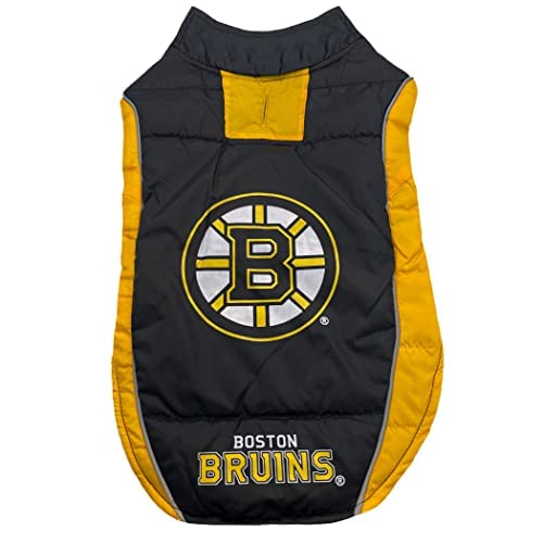Pets First NHL Boston Bruins Puffer Vest for Dogs & Cats, Size Small.Warm, Cozy, and Waterproof Dog Coat, for Small and Large Dogs/Cats. Best NHL Licensed PET Warming Sports Jacket - PawsPlanet Australia