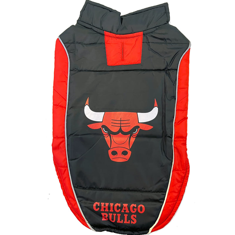 NBA Chicago Bulls Puffer Vest for Dogs & Cats, Size Small. Warm, Cozy, and Waterproof Dog Coat, for Small and Large Dogs/Cats. Best NBA Licensed PET Warming Sports Jacket - PawsPlanet Australia