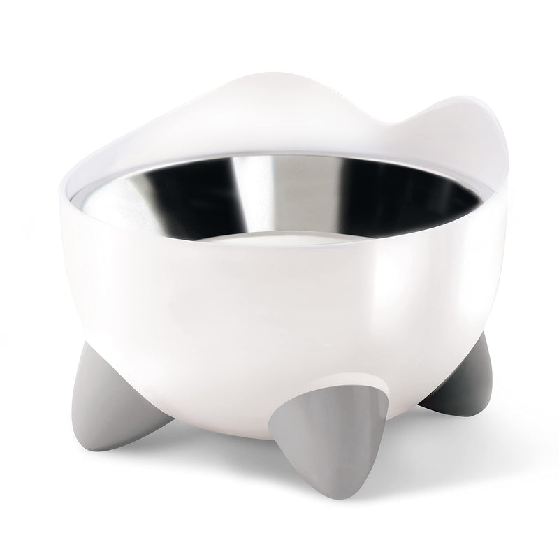 Catit PIXI Elevated Feeding Dish, Whisker Stress Free Food & Water Cat Bowl White - PawsPlanet Australia