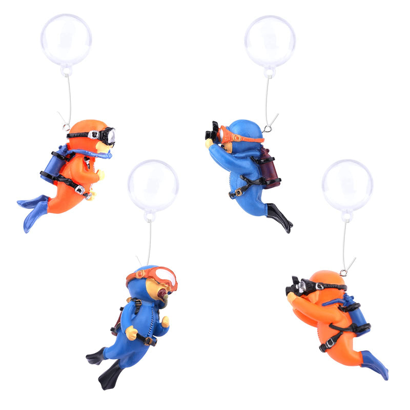 KINBOM 4 Pack Fish Tank Diver Decorations, Aquarium Diver Ornament Cute Little Diver Floating Fish Tank Decorations for All Kinds of Aquarium Fish Tanks - PawsPlanet Australia