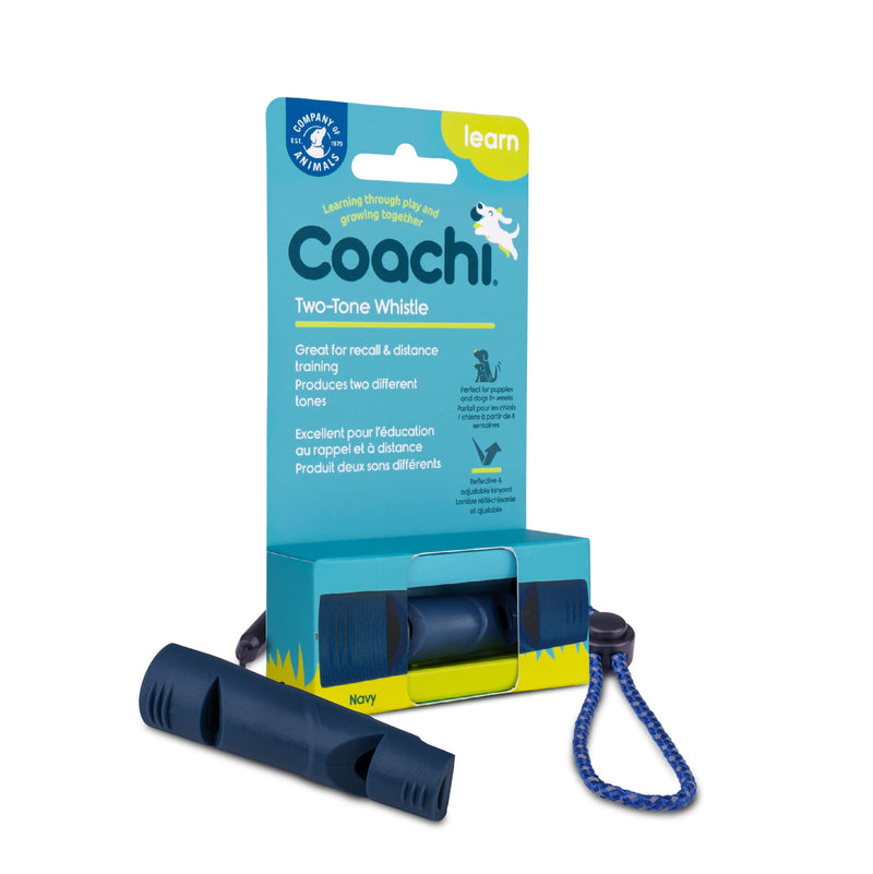 Coachi Two Tone Whistle, Train Two Dogs, Train Different Commands, Tough Material, Adjustable Reflective Lanyard, Traditional, Recall Training, Lightweight & Compact, Dog and Puppy Training - PawsPlanet Australia