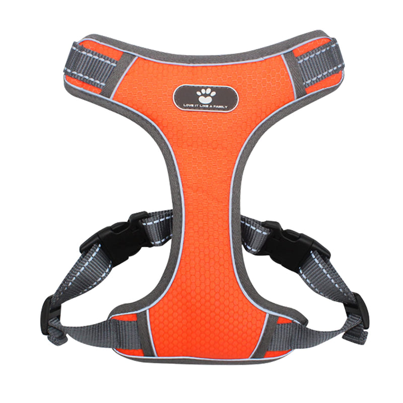 DYAprWu No Pull Dog Harness Adjustable Reflective Harness No Choke Escape Proof Harness Step in Harness for Small Medium Large Dogs Cats Medium (Chest Girth 19"-25") Orange