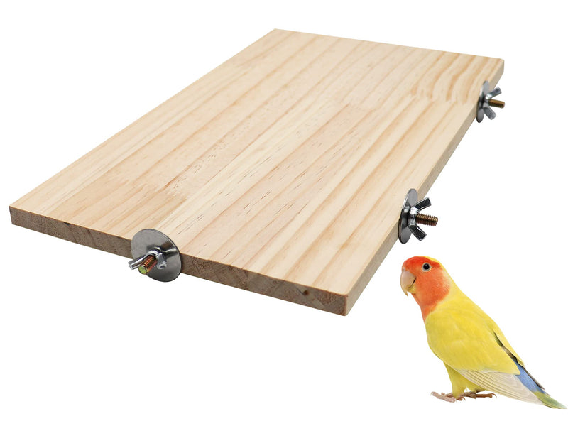 13.6×7.9 Inches Large Bird Perch Stand Platform, Natural Wooden Small Animals Cage Accessories, Rectangle Stand Perch Shelf for Parrot Parakeet Cockatiel Rat Hamster Guinea Pig Conure Chinchillas 13.6 × 7.9 Inches - PawsPlanet Australia