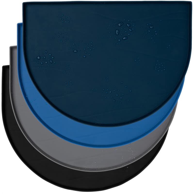 Leash Boss Fountain Mat, Silicone Water Mat Designed for Pet Fountains, Dog Gravity Water Bowls, Automatic Dispensing Cat Feeders Large - 26 x 21 Inches Navy - PawsPlanet Australia