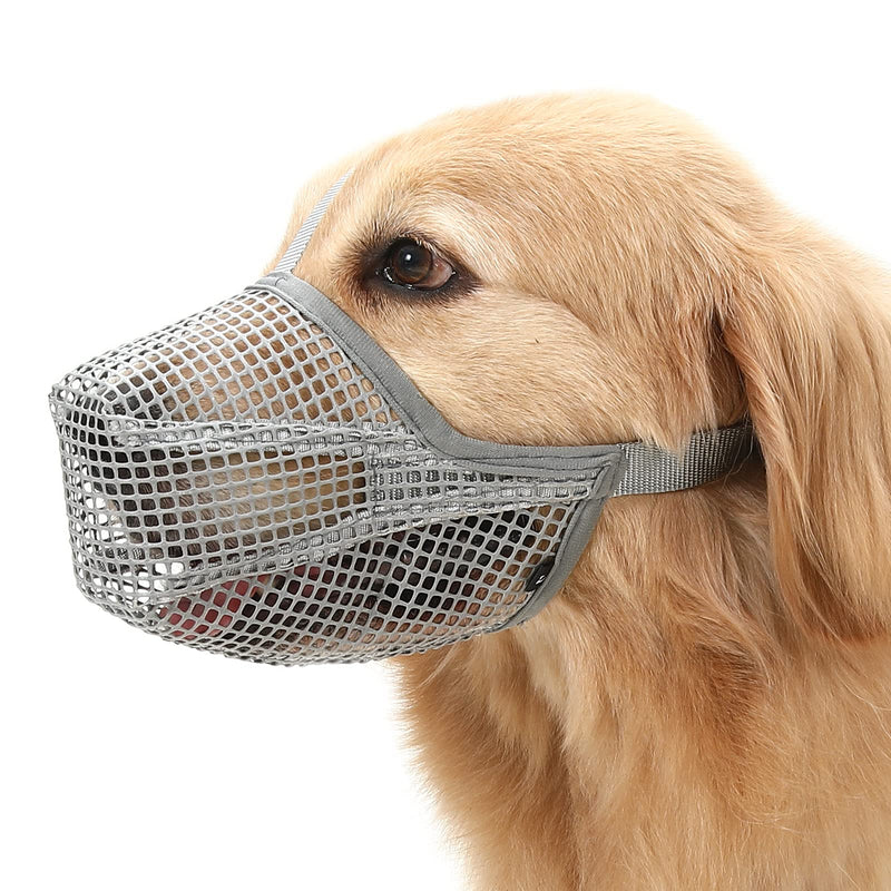 Crazy Felix Dog Muzzle, Soft Mesh Muzzle for Small Medium Large Dogs Labrador German Shepherd, Breathable Adjustable Muzzles for Biting, Chewing, and Scavenging, Allows Panting and Drinking(Grey, L) Grey L-(Snout Cir: 11.0-12.25”) - PawsPlanet Australia
