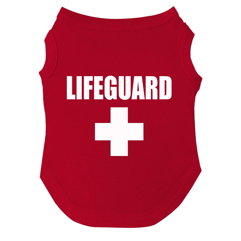 Lifeguard Dog Tee Shirt | Sleeveless | Sizes for Puppies, Toys and Large Breeds (53 Red, X-Small) X-Small (0-3lbs) - PawsPlanet Australia