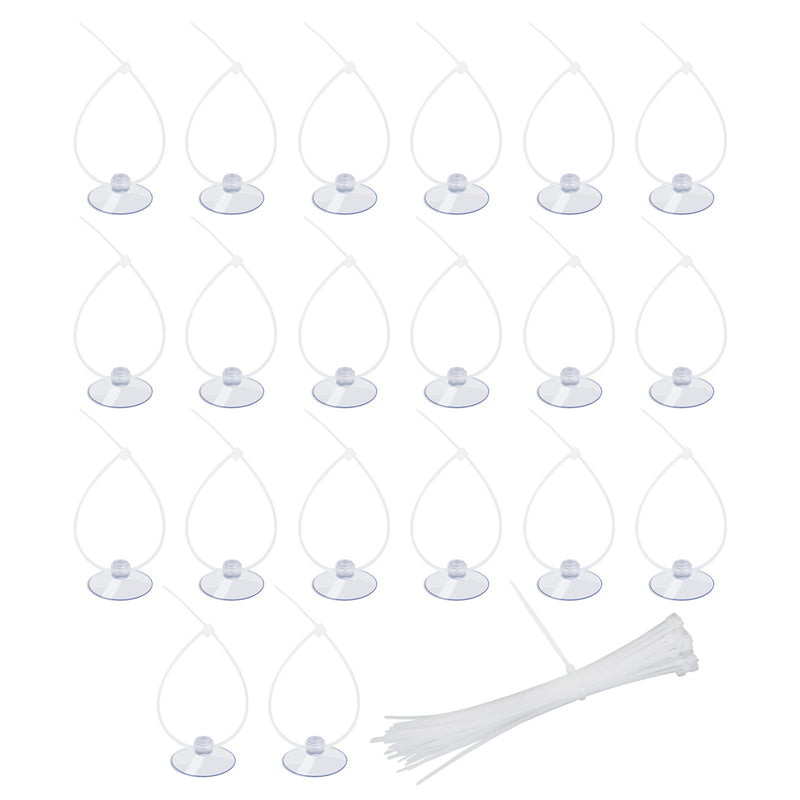 AQUANEAT 20 Pack Suction Cups with 40/100 Zip Ties for Aquarium Fish Tank Decoration Moss Shrimp Nest (20 Pack with 40 Zip Ties) 20 Pack with 40 Zip Ties - PawsPlanet Australia