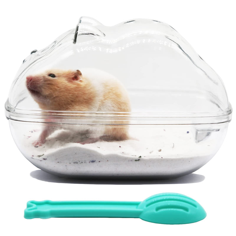 Hamster Sand Bath Container, Hamster Bathtub with Cleaning Scoop, Big Space, Easy to Clean, for Dwarf Hamster, Gerbil, Small Animals S 5.1*3.6*3.6 inches - PawsPlanet Australia