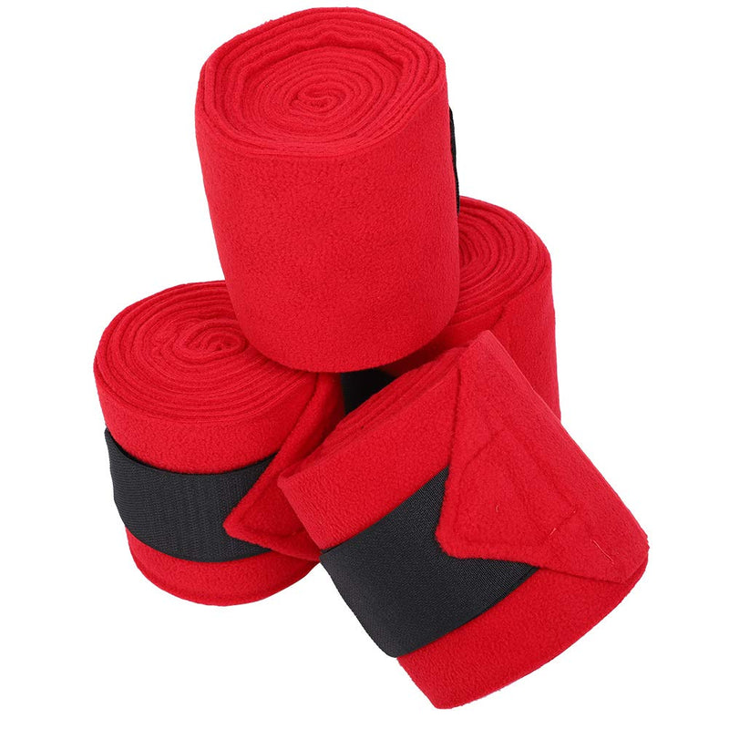 Red 4Pcs Wraps Bandage, Lightweight Fleece Horse Bandage, Anti?Slip for Swelling Ankle - PawsPlanet Australia