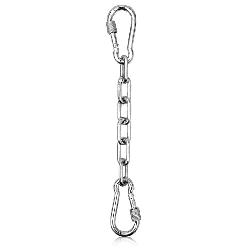 Dog Collar Backup Clip, Chew Proof Double Ended Backup Metal Safety Clasp Pet Dog Leash Connector, Heavy Duty Chain Safety Clip for Prong Collar, Dog Harness, Pinch Collar, Gentle Lead with Carabiner 8inch - PawsPlanet Australia
